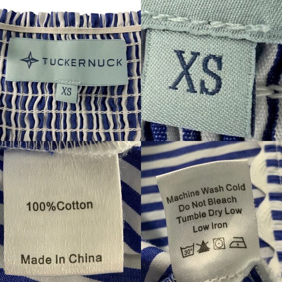 Tuckernuck Blue Stripe Georgia Dress XS Maxi Sleeveless Pockets Nautical Resort - Picture 5 of 15